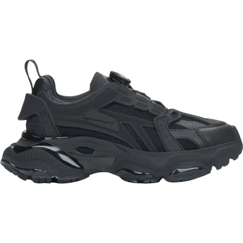 Schwarze Ledersneaker für Frauen mit einer klobigen Plateausohle ES8 Er00115998 , Damen, Größe: 37 EU - Estro - Modalova