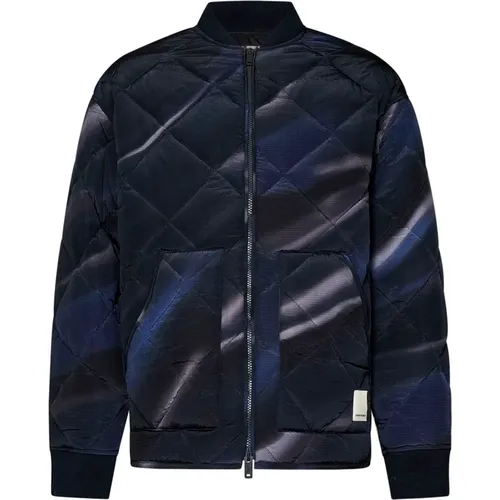 Blaue Nylon Bomberjacke Aw24 - Emporio Armani - Modalova