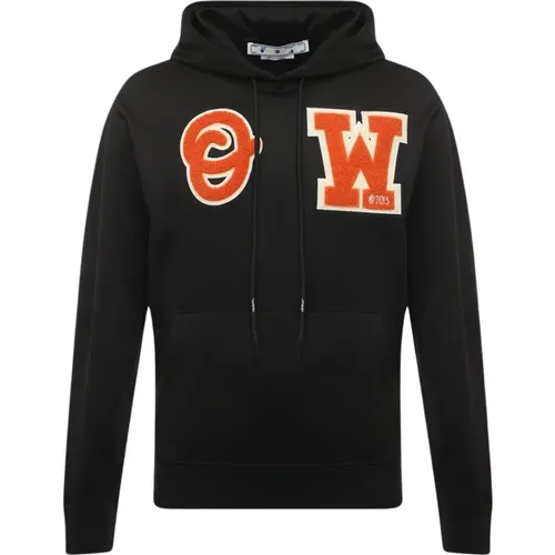 Logo Hooded Sweatshirt , male, Sizes: L, S - Off White - Modalova