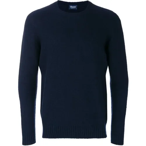 Blaue Pullover - Girocollo ML , Herren, Größe: 2XL - Drumohr - Modalova