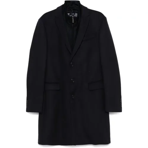 Wool Blend Layered Coat , male, Sizes: XL, L, 2XL, M, S, 3XL - Emporio Armani - Modalova