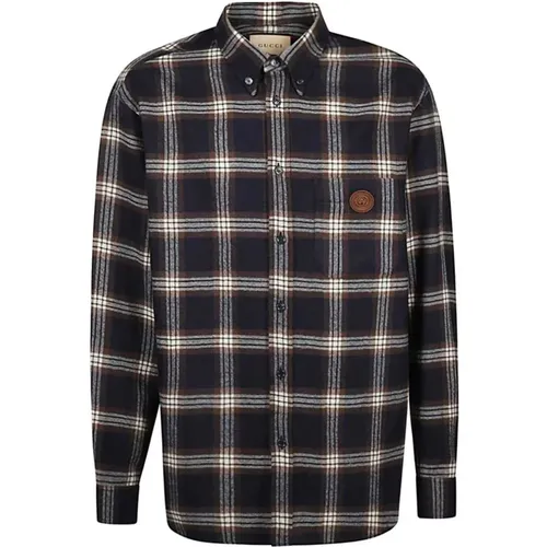 Wool Shirt with Button Closure , male, Sizes: M - Gucci - Modalova