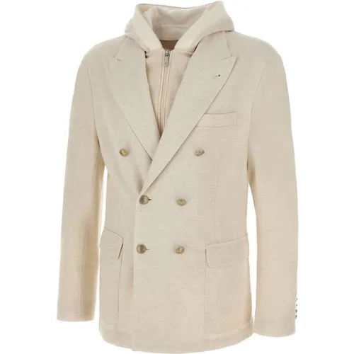 Cashmere Cream Jacket Jewel Buttons , male, Sizes: XL - Eleventy - Modalova