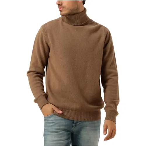 Grüner Lambswool Rollkragenpullover , Herren, Größe: L - Anerkjendt - Modalova