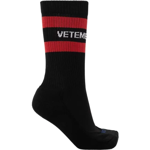 Dehnbare schwarze Baumwollmischung Socken - Vetements - Modalova