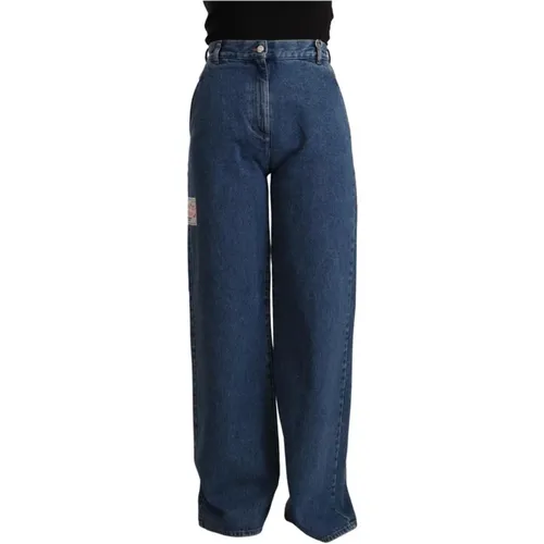 Klassische Blaue Boot Cut Denim Jeans , Damen, Größe: W29 - GCDS - Modalova