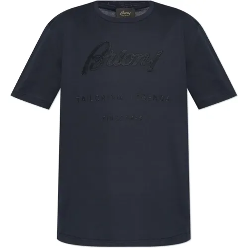 T-Shirt mit gesticktem Logo , Herren, Größe: 3XL - Brioni - Modalova