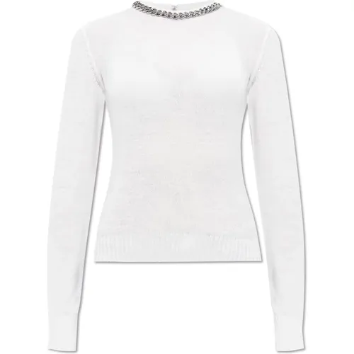 Pullover mit dekorativer Kette am Ausschnitt - Stella Mccartney - Modalova