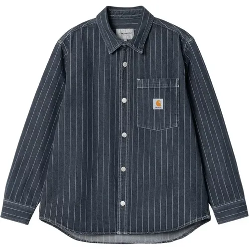 Authentic Hickory Striped Denim Shirt Jacket , male, Sizes: S - Carhartt WIP - Modalova