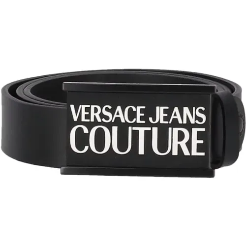 Schwarzer Leder Herrengürtel - 100 , Herren, Größe: 95 CM - Versace Jeans Couture - Modalova