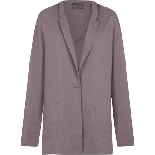 Oversized Lavender Linen Blend Jacket , female, Sizes: 2XL, XL - Cortana - Modalova