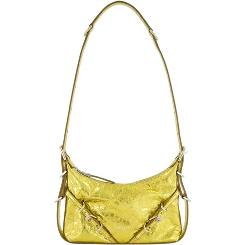Gold Laminated Leather Mini Crossbody Bag , female, Sizes: ONE SIZE - Givenchy - Modalova