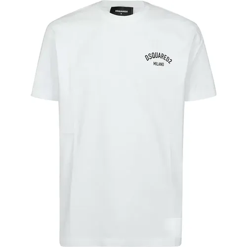 Weiße Cool Fit T-Shirt , Herren, Größe: L - Dsquared2 - Modalova