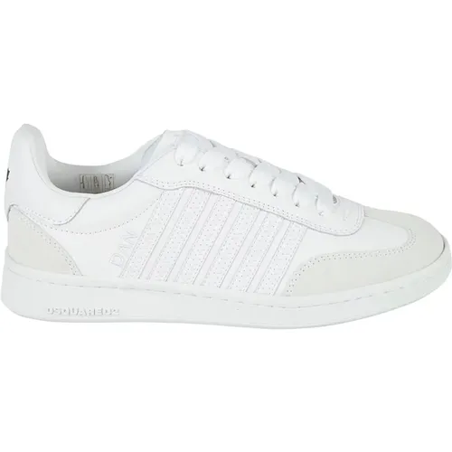 Weiße Ledersneakers , Damen, Größe: 37 EU - Dsquared2 - Modalova