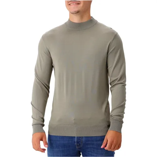 Grüner Strick-Crewneck-Pullover , Herren, Größe: 2XL - Genti - Modalova