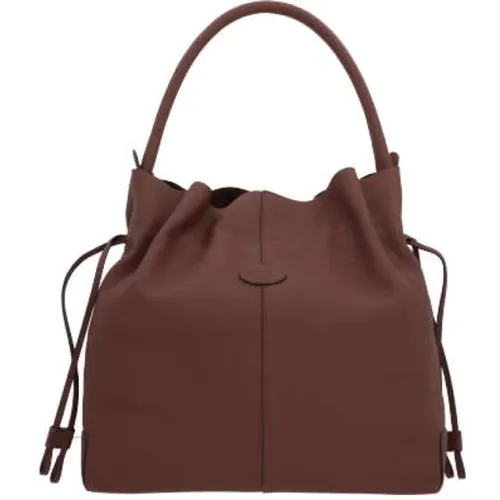 Hammered Leather Handbag with Rutenio Hardware , female, Sizes: ONE SIZE - TOD'S - Modalova