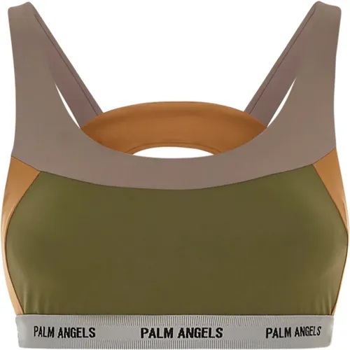 Military Panel Sports Bra , female, Sizes: M - Palm Angels - Modalova