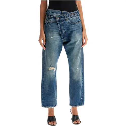 Asymmetric Denim Crossover Jeans , female, Sizes: W26, W28 - R13 - Modalova