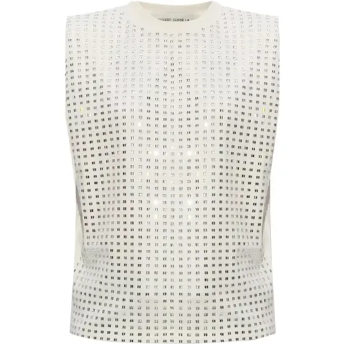 Crystal Embellished Top , female, Sizes: XS, S - Golden Goose - Modalova