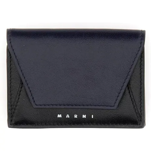 Snap Button Tri-Fold Wallet , male, Sizes: ONE SIZE - Marni - Modalova