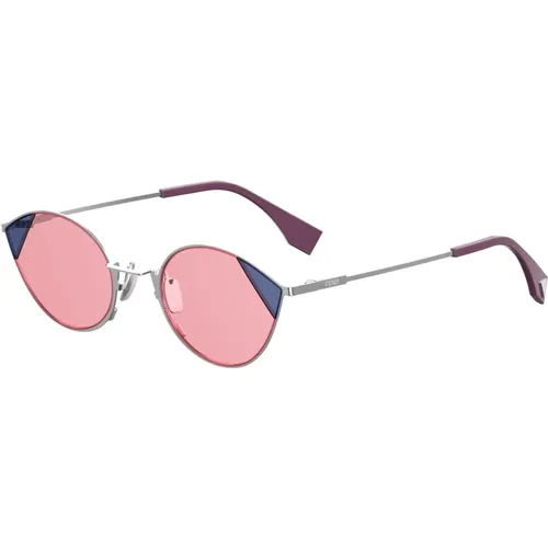 Cut Eye Sonnenbrille Silber /Rosa , Damen, Größe: 51 MM - Fendi - Modalova