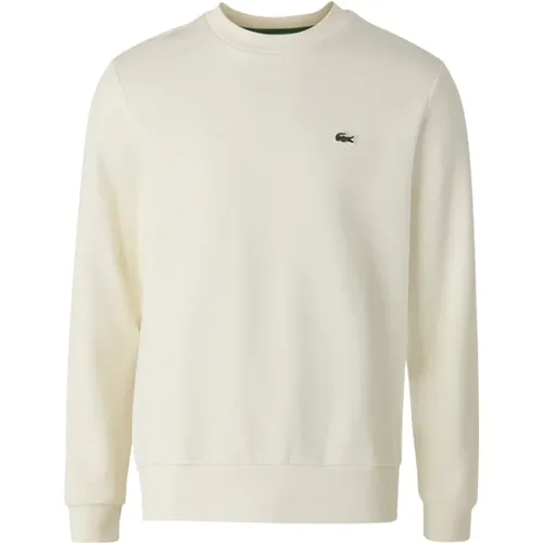 Cremefarbener Pullover mit Mini-Logo , Herren, Größe: XL - Lacoste - Modalova