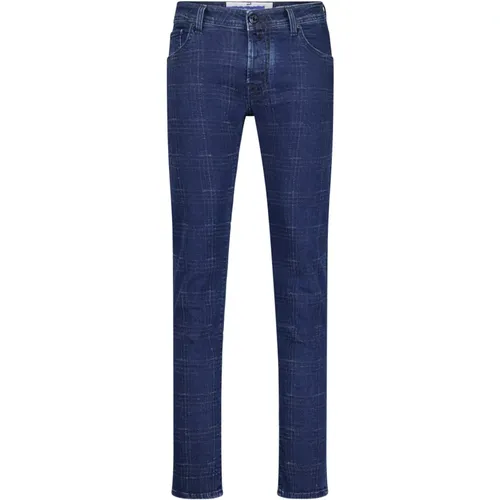 Slim-Fit Jeans Nick in Checkered Design , male, Sizes: W35 - Jacob Cohën - Modalova