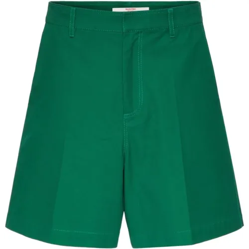 Grüne Shorts mit V-Detail , Herren, Größe: S - Valentino Garavani - Modalova