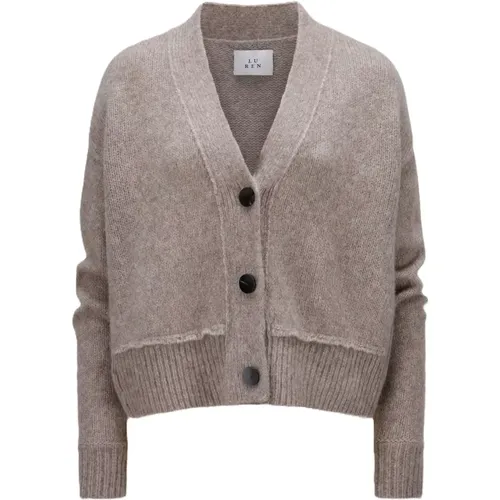 Kaschmir Seiden Cardigan Oversized V-Ausschnitt , Damen, Größe: M - LU REN - Modalova