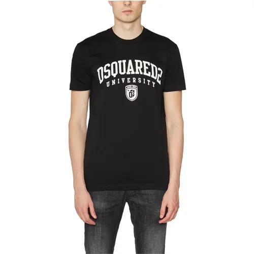 Cotton Print T-Shirt , male, Sizes: S - Dsquared2 - Modalova