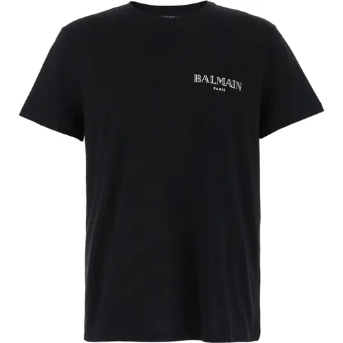 Logo Print Crewneck T-shirt , male, Sizes: L - Balmain - Modalova