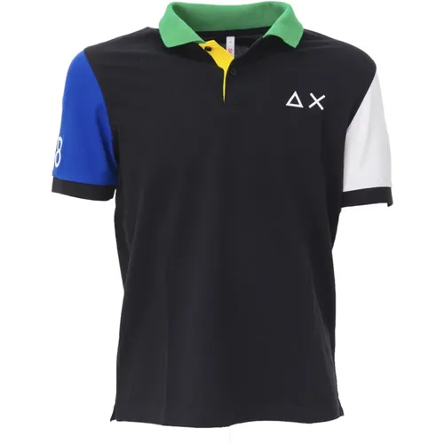 Tricolor Fluo Stretch Polo Shirt , Herren, Größe: S - Sun68 - Modalova