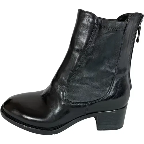 Ranch Stretch Leder Stiefelette Schwarz - Lemargo - Modalova