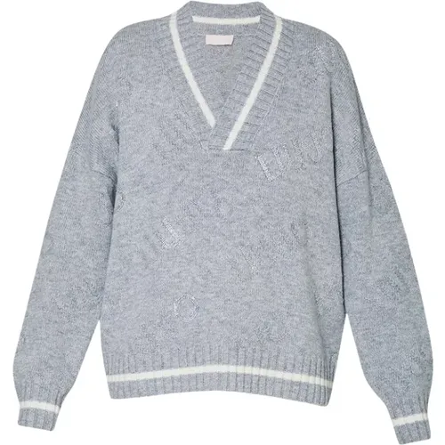 Grey Sweater with Charms , female, Sizes: XS, S - Liu Jo - Modalova