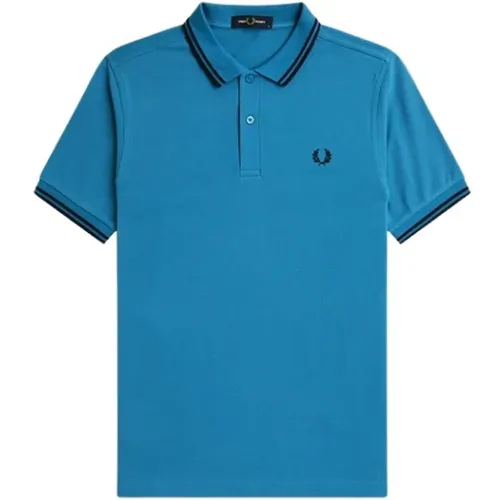 Baumwoll-Poloshirt mit Doppelstreifen , Herren, Größe: 3XL - Fred Perry - Modalova