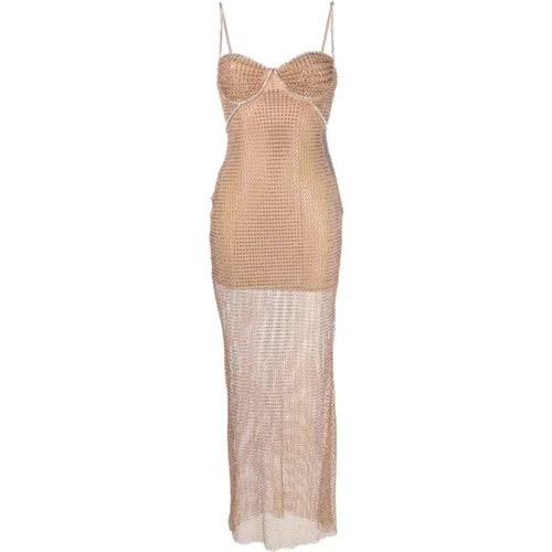 Long Diamond Net Dress , female, Sizes: 2XS, S - Self Portrait - Modalova