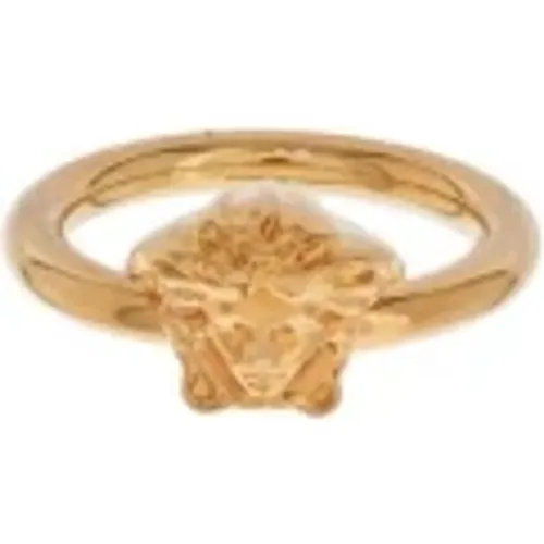 Goldener Medusakopf Ring , Damen, Größe: 56 MM - Versace - Modalova