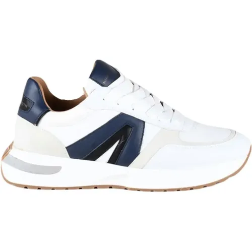 Sneakers - Weiß/Blau - Stylisches Modell , Herren, Größe: 40 EU - Alexander Smith - Modalova