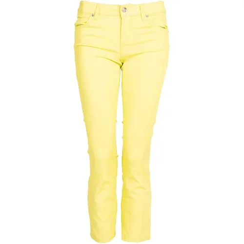 Figurbetonte Bottom Up Jeans mit Glänzenden Streifen - Liu Jo - Modalova
