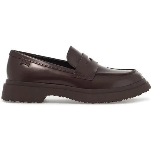 Brushed Leather Loafers with Rubber Logo , female, Sizes: 6 UK, 7 UK, 5 UK - Camper - Modalova