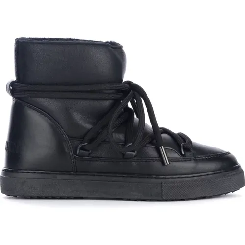 Klassischer Sneaker-Stiefel aus schwarzem Leder , Damen, Größe: 37 EU - Inuikii - Modalova