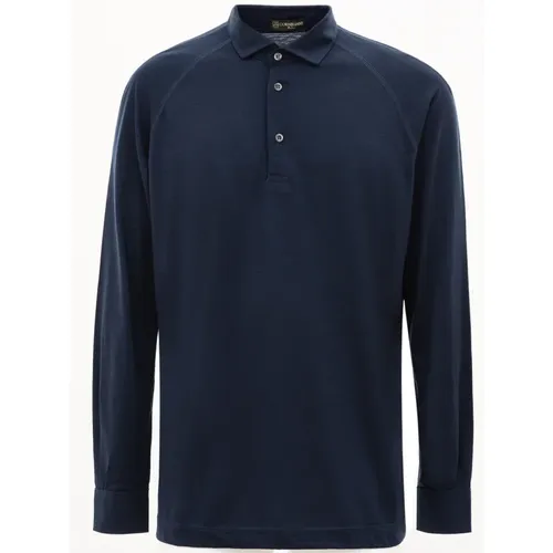 Pure Wool Polo Style Sweater , male, Sizes: L - Corneliani - Modalova