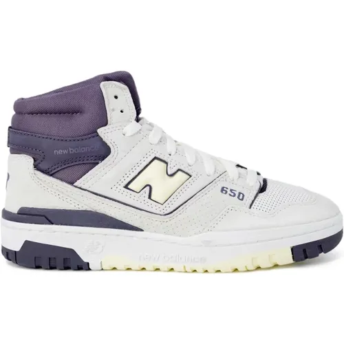 Lila Leder Schnürsneaker , Herren, Größe: 42 1/2 EU - New Balance - Modalova