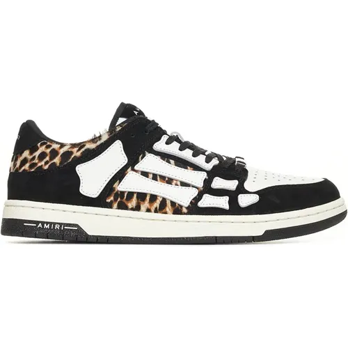 Leopard Low Top Sneakers Schwarz , Herren, Größe: 41 EU - Amiri - Modalova