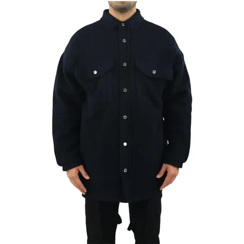 Navy Blaue Oversized Hemdjacke , Herren, Größe: M - Ambush - Modalova