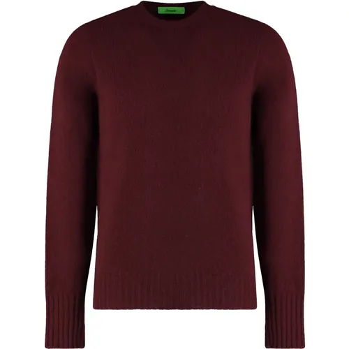 Ribbed Crew-neck Wool Sweater , Herren, Größe: L - Drumohr - Modalova