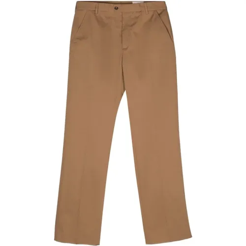 Braune Baumwoll-Gabardine Hose mit geradem Bein - alexander mcqueen - Modalova