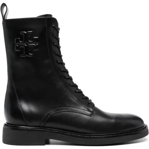 Double T Leather Combat Boots , female, Sizes: 4 UK, 5 UK, 3 UK, 2 UK - TORY BURCH - Modalova