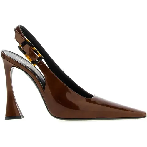 Leather Slingback Pumps , female, Sizes: 7 UK - Saint Laurent - Modalova