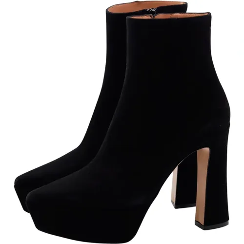 Suede Margot Boots with High Heel , female, Sizes: 4 UK, 3 UK, 5 1/2 UK, 4 1/2 UK - Roberto Festa - Modalova